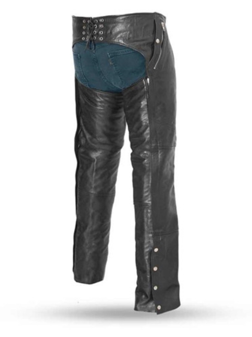 Unisex First Classics Leather Motorcycle Chaps Size Medium